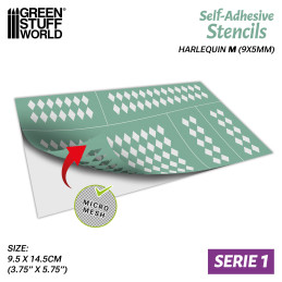 Selbstklebende Schablonen - Harlekin M - 9x5mm | Selbstklebende Schablonen