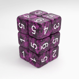 12x D6 16mm Dés de Jeu - Violet Noir pour jeux de société et de rôle