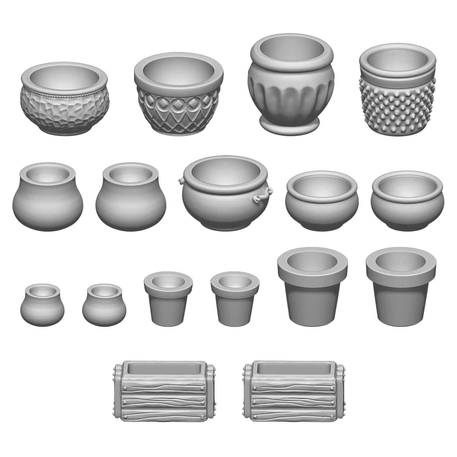 Set stampato in 3D - Vasi Set stampato in 3D - Vasi