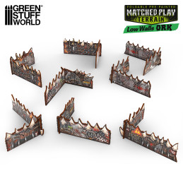 Muros bajos Orcos prepintados Matched Play para Warhammer 40k competitivo