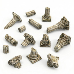 Ruines de colonnes grecques | Bits en résine pour maquettes