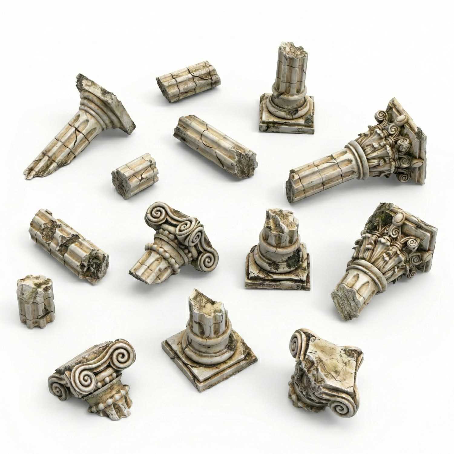 Greek Column Ruins | Resin bits for scale models
