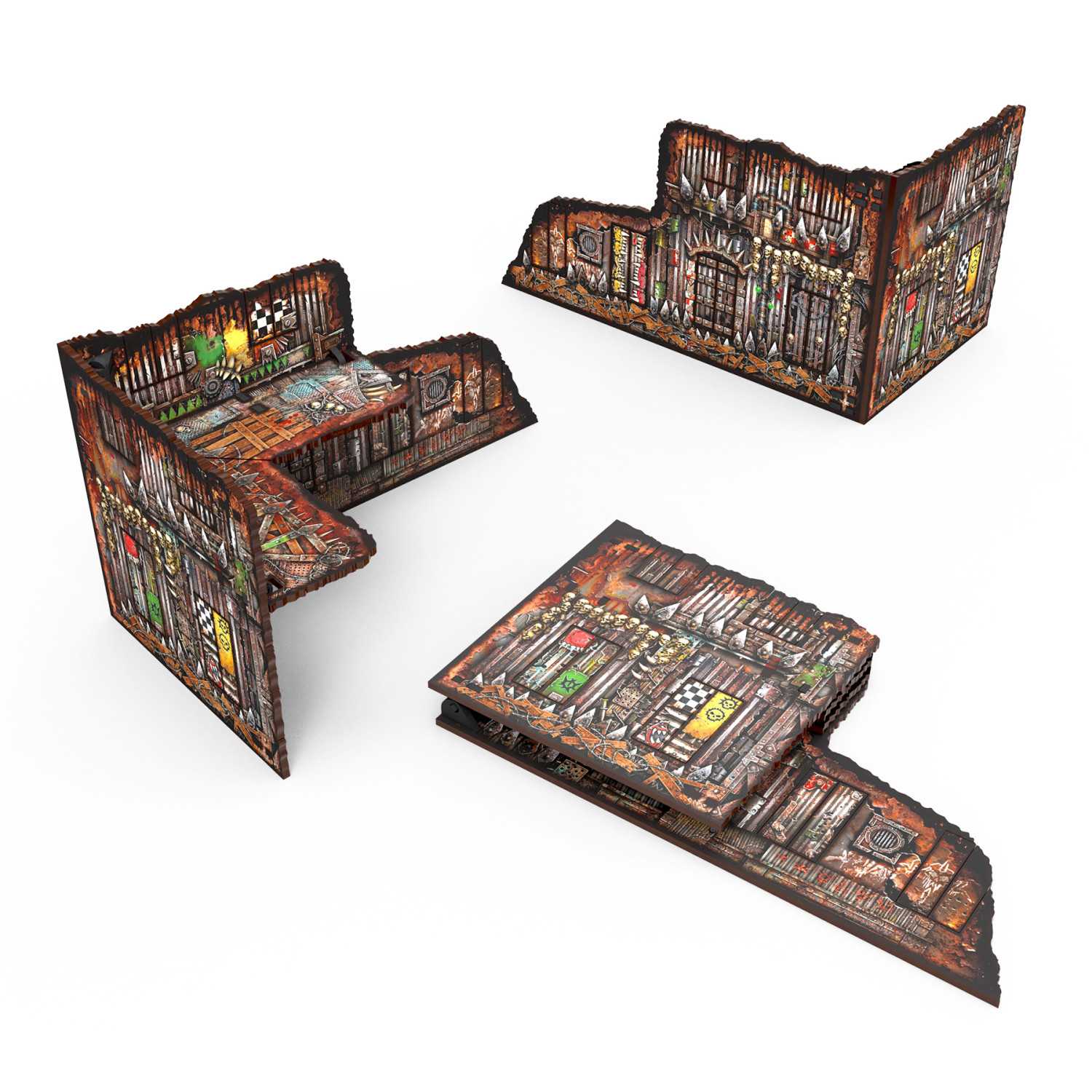 Pre-Painted Foldable Two-Story WTC Terrain Ruin - Orks