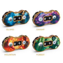 4x Basic Black Life Counter Spindown Wheels For MTG - Murders At Karlov Manor, NM, 15% Off 2+
