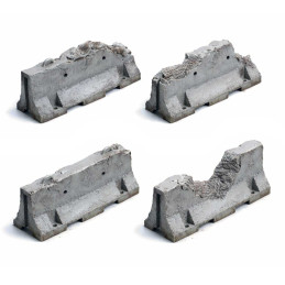 Broken Jersey Barriers | Broken Concrete Jersey walls
