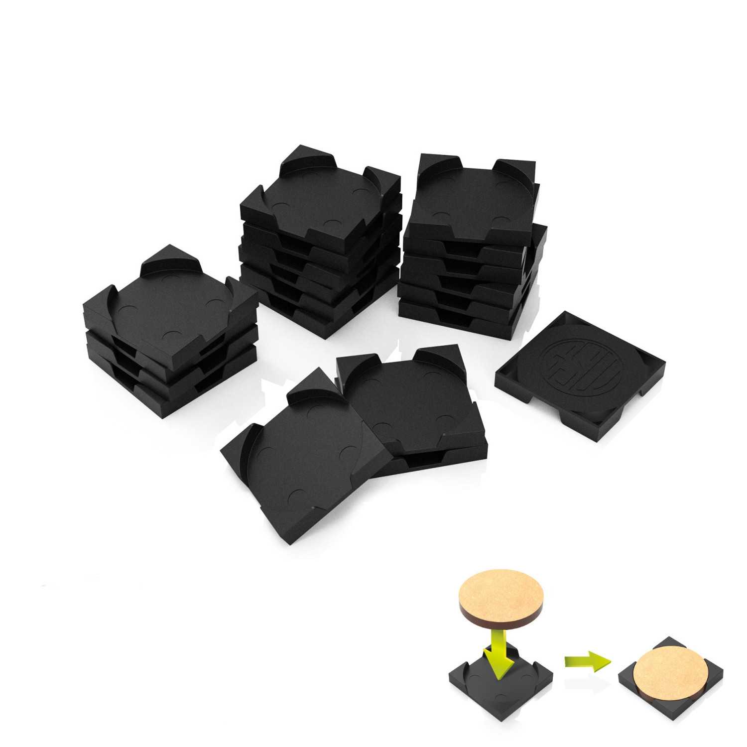 Adaptateur pour socle rond-carré 25mm | Adaptateur AOS 25mm Adaptateur pour socle rond-carré 25mm | Adaptateur AOS 25mm