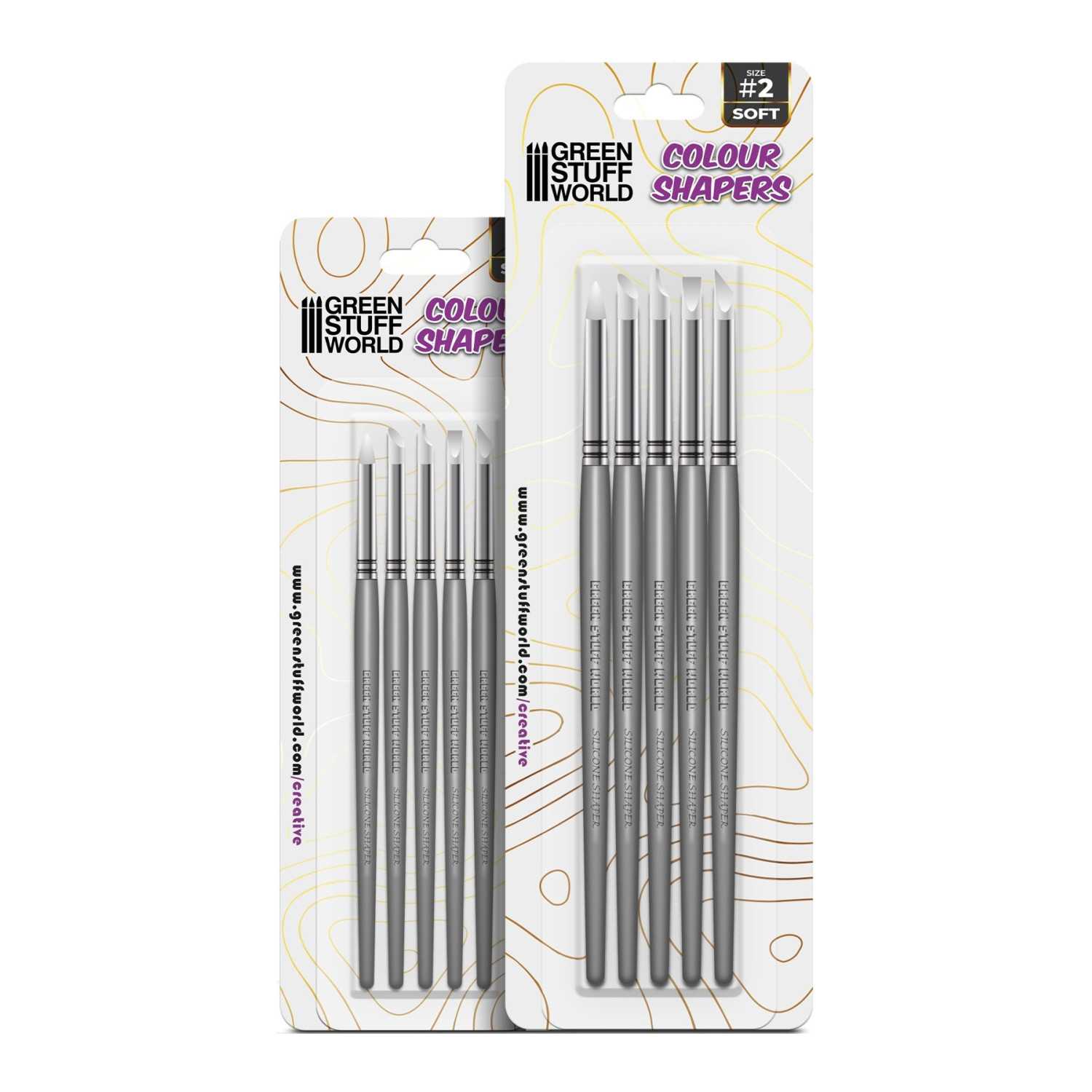 Modellierpinsel - Colour Shaper - Grösse 0 und 2 - WEISS WEICH