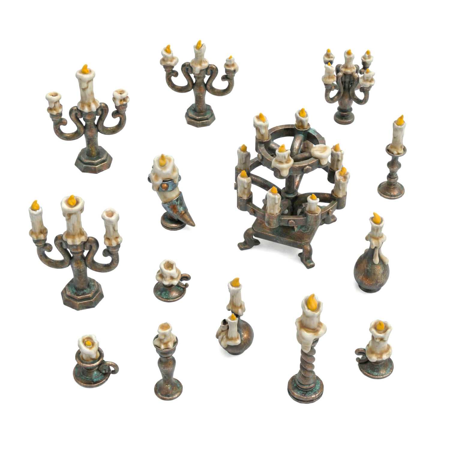 Bougeoirs avec bougies 1:48-1:35 | Bits en résine pour maquettes