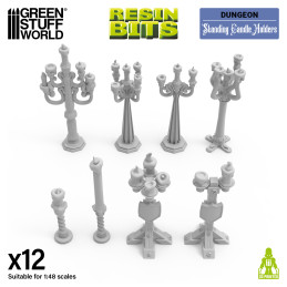 Standing Candle Holders and Chandeliers 1:48 | Resin bits for scale models Standing Candle Holders and Chandeliers 1:48 | Resin bits for scale models