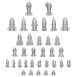 Set imprimé en 3D - Missiles et roquettes orques en résine de haute qualité.