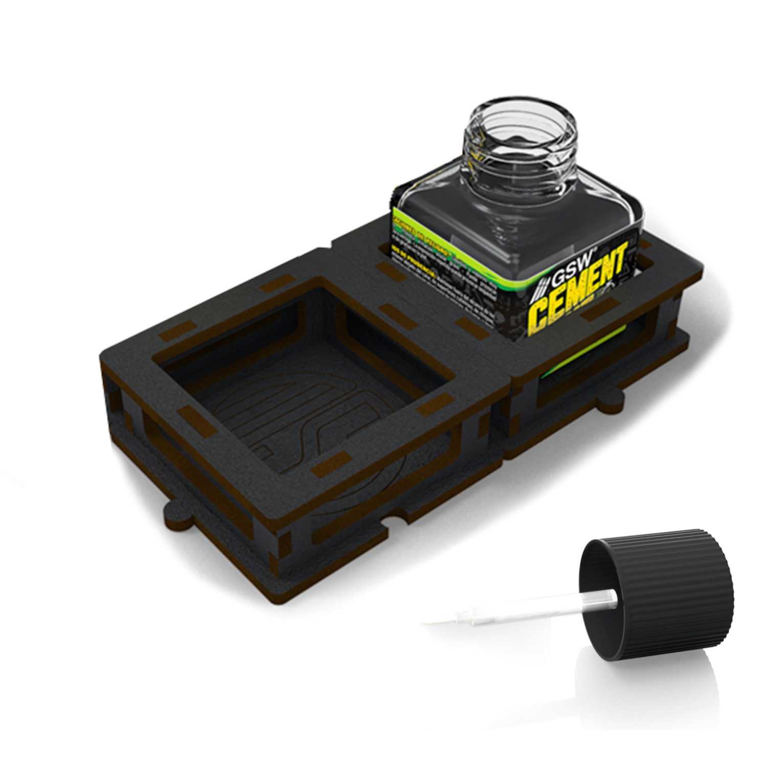 Soporte antivuelco para botes cuadrados pegamento x2 Soporte antivuelco para botes cuadrados pegamento x2