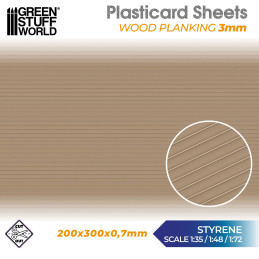 Plaque de Plasticard texturé - Planches en bois