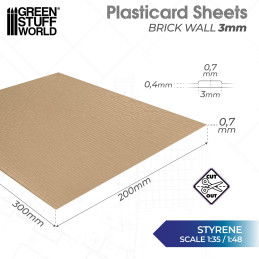 Foglio Plasticard - Muro di mattoni 3mm