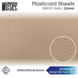 Plancha Plasticard - Pared de Ladrillo 1,2mm