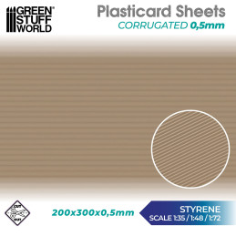 ABS Plasticard - CORRUGATED 0.5mm Textured Sheet - A4 | Textured Sheets