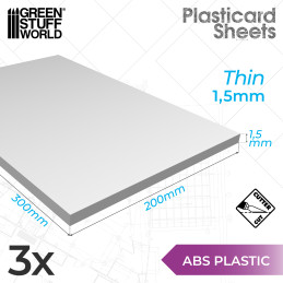 Glatte Plastikcard 1'5 mm - 3 platten | Glatte Platten