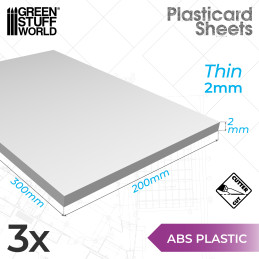 ABS Plasticard A4 - 2 mm COMBOx3 sheets | Plain Sheets ABS Plasticard A4 - 2 mm COMBOx3 sheets | Plain Sheets