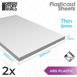 Glatte Plastikcard 3 mm - 2 platten | Glatte Platten