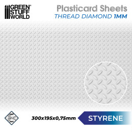 Foglio Plasticard DIAMANTE HO 0,75 mm- misura A4 | Piastre e Fogli Testurizzati