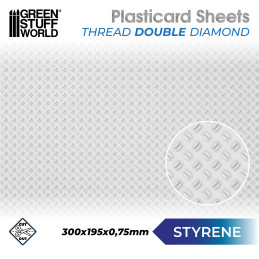 Plaque de Plasticard texturé DIAMANT DOUBLE | Plaques de Plasticard Texturé