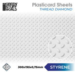 Plaque de Plasticard texturé DIAMANT | Plaques de Plasticard Texturé