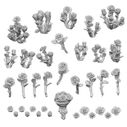 Set stampato in 3D - Rose 1:48