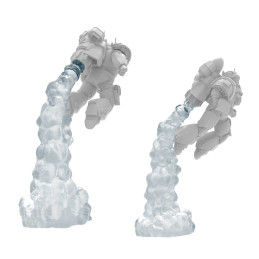 Fumées pour Réacteur Dorsal modulaire transparente en résine pour figurines et Wargames