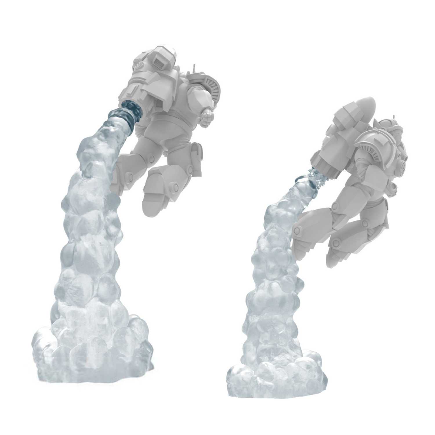 Humos para Jetpacks transparente modular compatible con Warhammer 40k y otros Wargames de escala 1:48 Humos para Jetpacks transparente modular compatible con Warhammer 40k y otros Wargames de escala 1:48