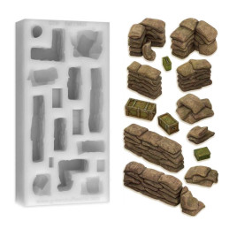 Sandbags Silicone Mold compatible with Trench Crusade