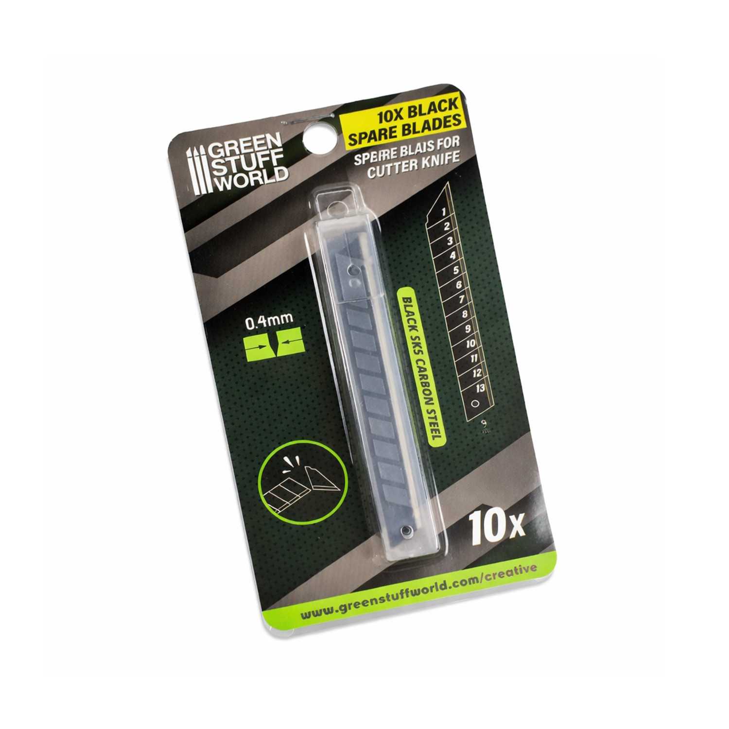 Pack 10x Cuchillas NEGRAS 9mm