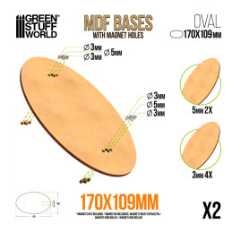 Socles OVALES 170x109mm en MDF