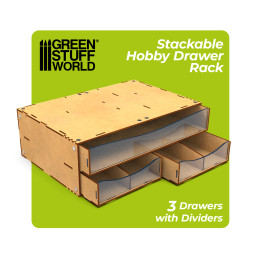 Modulo contenitore MDF con 4 cassetti e magneti | Cassetti modulari per modellismo e artigianato