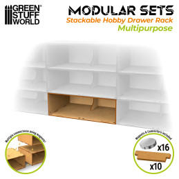 Stackable hollow storage module - empty | MDF storage for model-making and craft Stackable hollow storage module - empty | MDF storage for model-making and craft