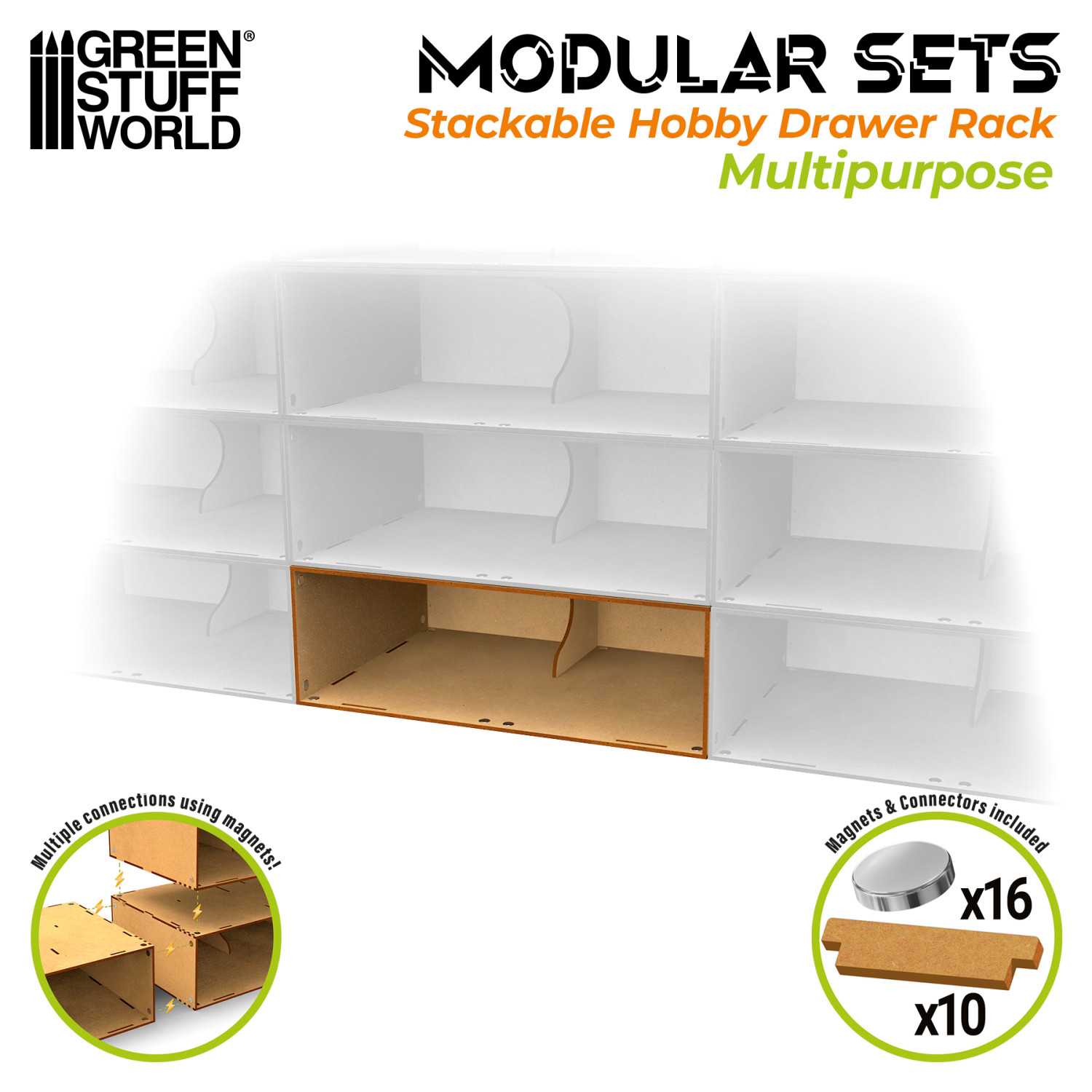 Master Module Storage Kit Stackable hollow storage module with magnets - GSW