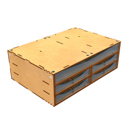 Magnetized and stackable module with 5 drawers | MDF storage for model-making and craft
