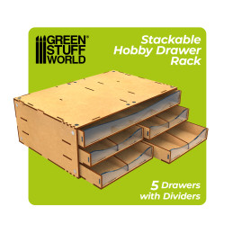 Module de rangement en MDF avec 5 tiroirs et aimants | Tiroirs modulaires pour modélisme et loisirs créatifs