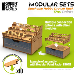Herausnehmbares, stapelbares und magnetisiertes 17-ml-Farborganisationsmodul für Modellbau und Basteln Herausnehmbares, stapelbares und magnetisiertes 17-ml-Farborganisationsmodul für Modellbau und Basteln