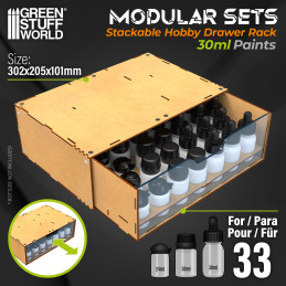 Módulo extraíble organizador de pinturas 30ml apilable y magnetizado para modelismo y manualidades Módulo extraíble organizador de pinturas 30ml apilable y magnetizado para modelismo y manualidades