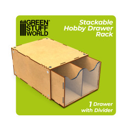 Half Stackable hobby drawer rack with 2 vertical drawers and magnets