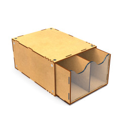 Mezzo modulo cassettiera impilabile con 2 cassetti verticali