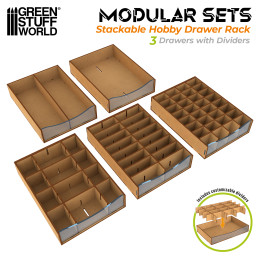 Magnetized Stackable Hobby Drawer Rack with 5 horizontal drawers