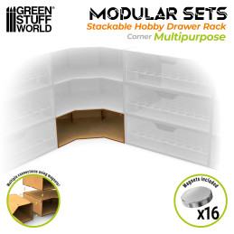 Module d’angle de rangement empilable vide | Rangement en MDF pour modélisme, artisanat et loisirs créatifs Module d’angle de rangement empilable vide | Rangement en MDF pour modélisme, artisanat et loisirs créatifs
