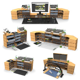 Magnetized and stackable module with 5 drawers | MDF storage for model-making and craft