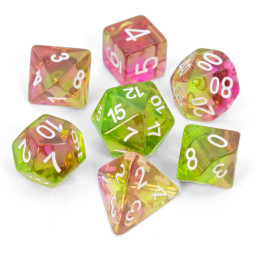 7x Mix 16mm Spielwürfel - Limette und Rosa