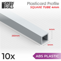 Perfil Plasticard TUBO CUADRADO 4mm