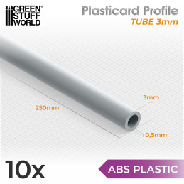 ASA Polystyrol-Profile ROHRPROFIL RUND Plastikcard 3 mm