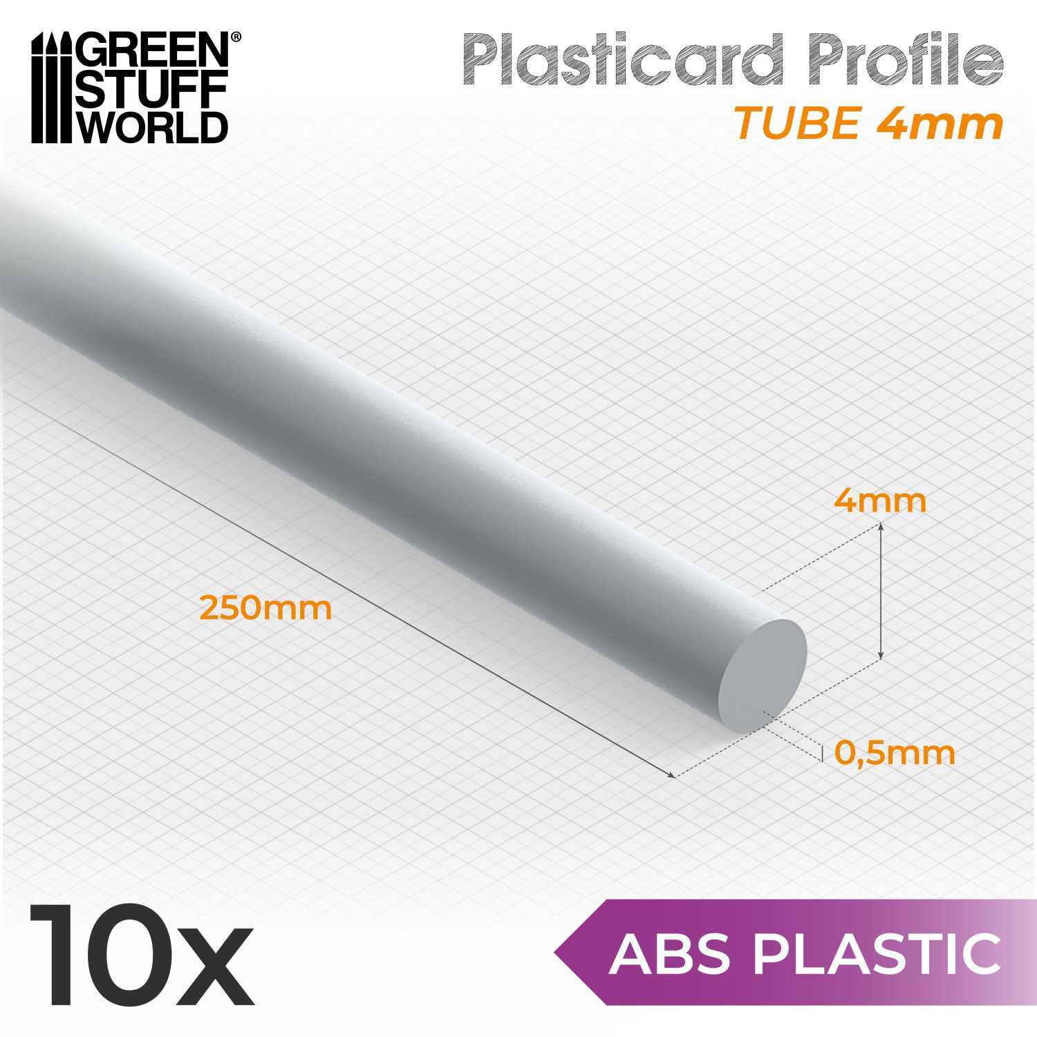 Plasticard PROFILÉ TUBE ROND 4mm Plasticard PROFILÉ TUBE ROND 4mm