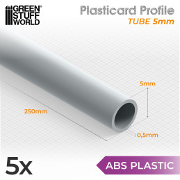 Plasticard PROFILÉ TUBE ROND 5mm