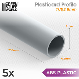 Plasticard PROFILÉ TUBE ROND 8mm Plasticard PROFILÉ TUBE ROND 8mm