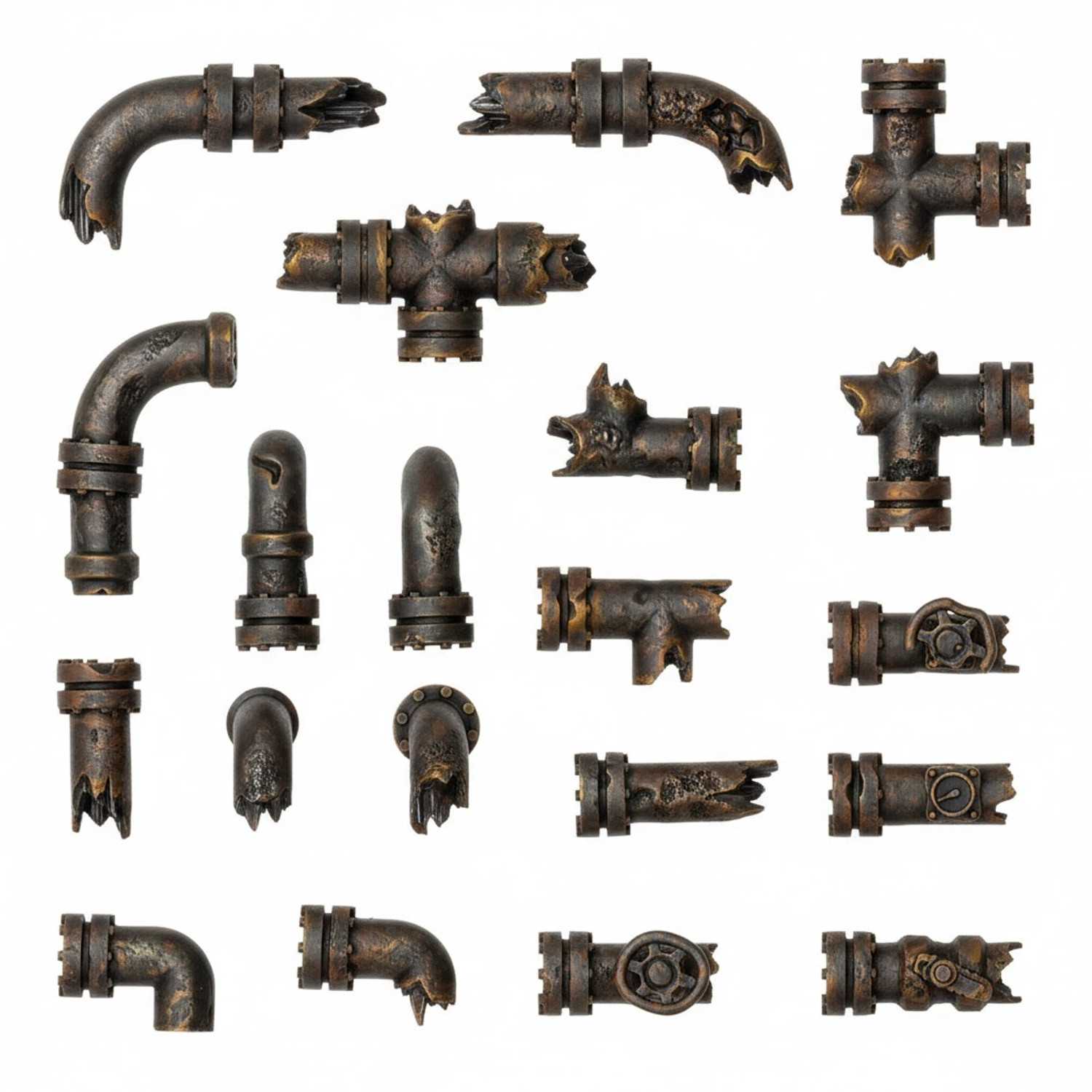 Damaged Pipes for dioramas 1:48-1:35